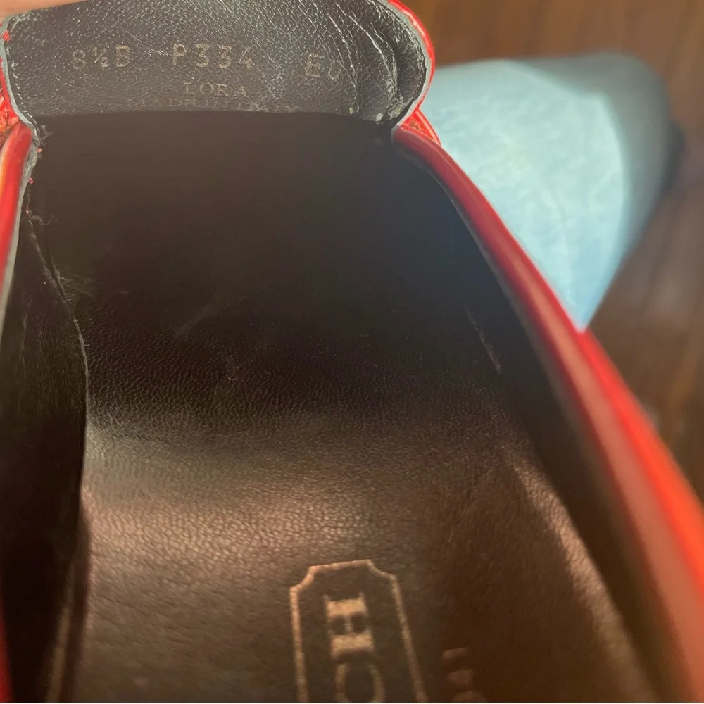 Coach Red Leather Loafers - Picture 14 of 16